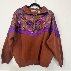 Vintage 90s Colorblock Quarter Zip Pullover Chinawear by Horsky Sweatshirt
SZ L